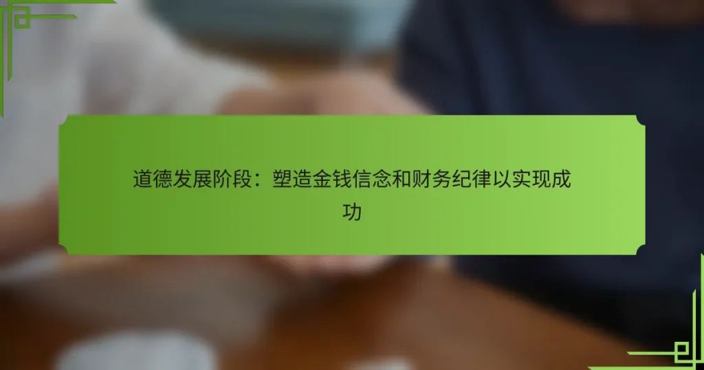 道德发展阶段：塑造金钱信念和财务纪律以实现成功