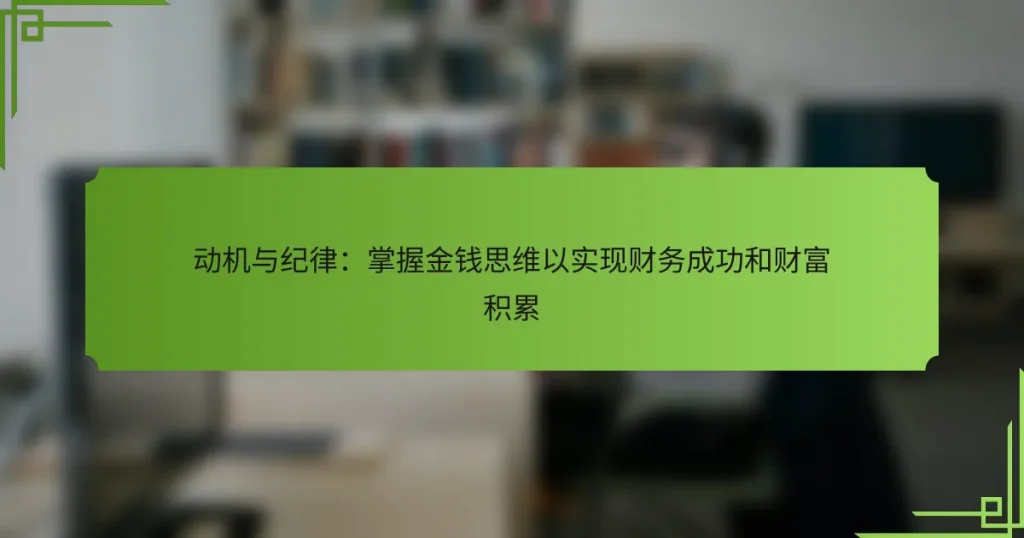 动机与纪律：掌握金钱思维以实现财务成功和财富积累