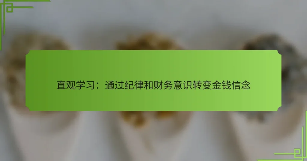 直观学习：通过纪律和财务意识转变金钱信念