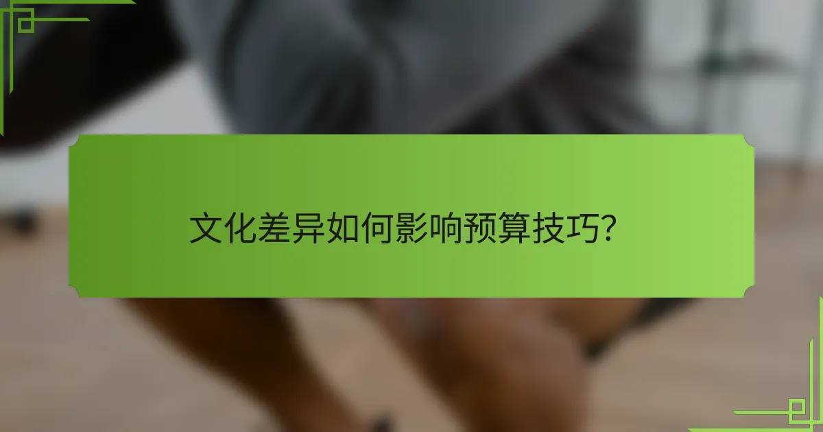 文化差异如何影响预算技巧?